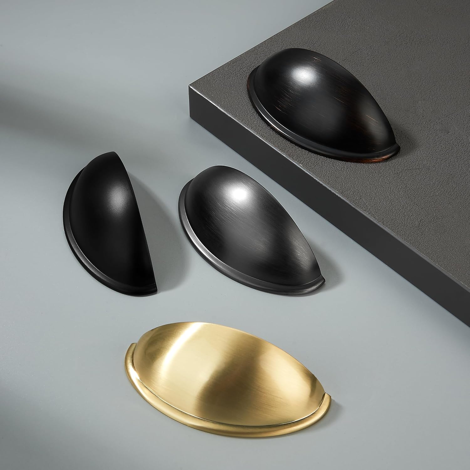 10 Pack 2.5 Inch Kitchen Cabinet Handles Matte Black Drawer Pulls Cup Pulls Kitchen Hardware Dresser Drawers Handles