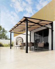 10 ft x 10 ft Lean to Gazebo, Hardtop Wall Pergola with Polycarbonate Roof