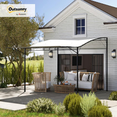 10' x 8' Outdoor Pergola and Patio Gazebo, Extendable Side Awning, Sun Shade Shelter, Camper, Deck, Doors and Windows