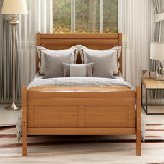 & Bright Designs Solid Oak Wood Twin Bed Frame for Kids,Naturalista Kids Twin Platform Bed Frame with