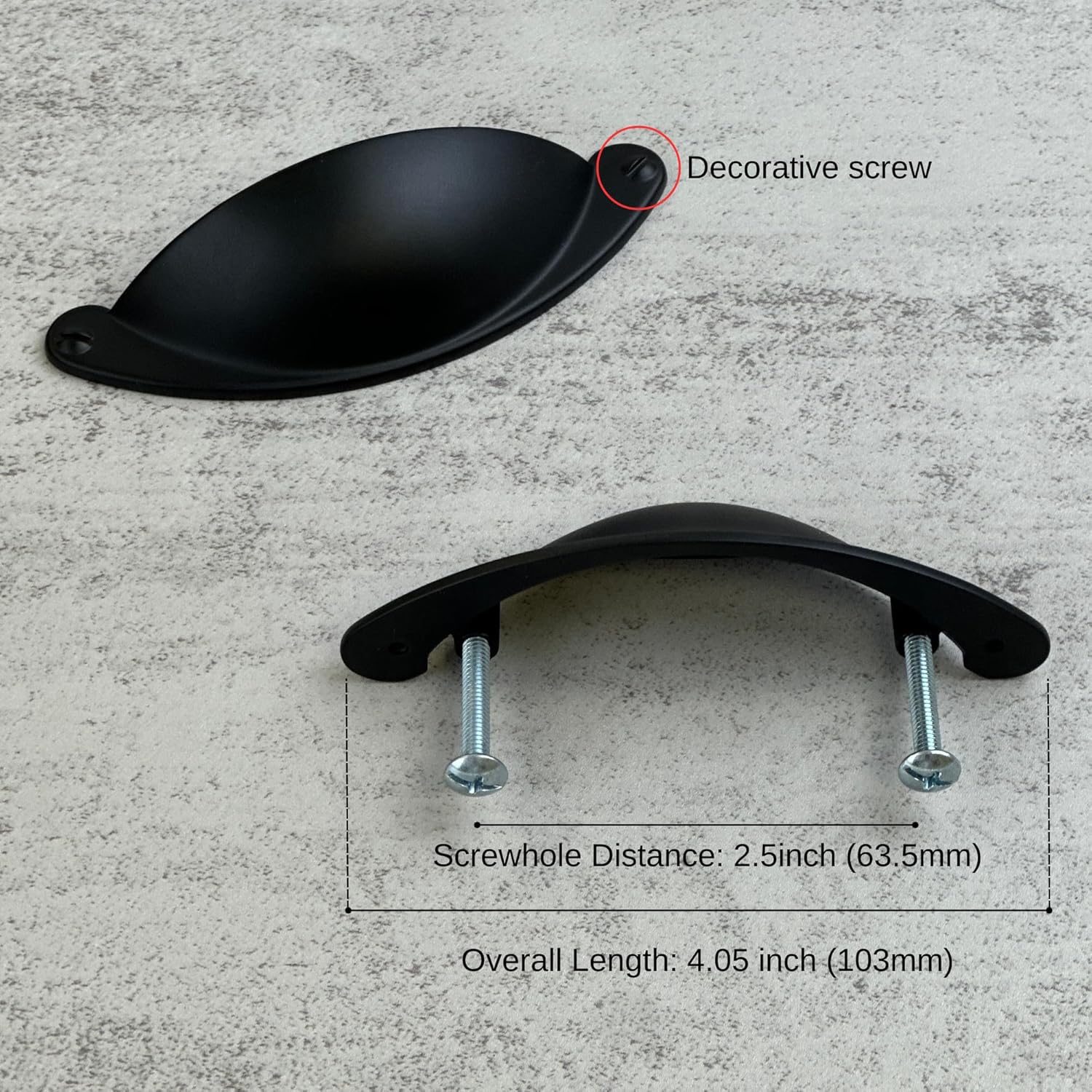 10 Pack | 2 1/2 Inch Drawer Pulls Black Kitchen Cabinet Handles and Dresser Drawer Pulls | Bathroom Matte Black Cabinet