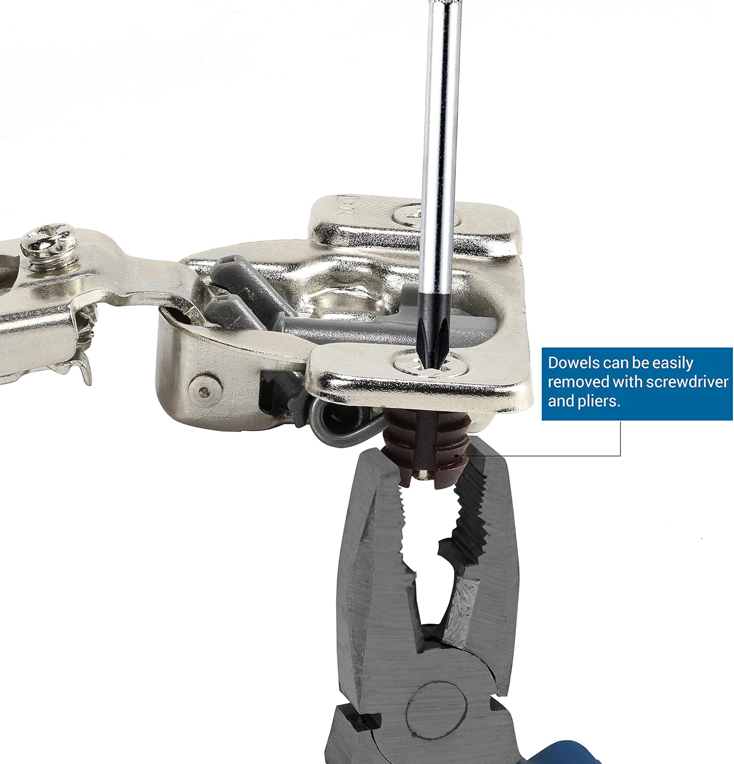 1-1/4" Overlay Soft Close 105 Degree 2 Cam Press in Face Frame Concealed Cabinet Hinge 6-Way Adjustable E8Q115NH (10