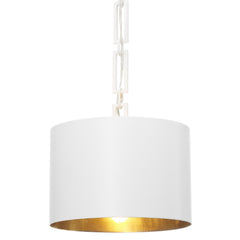 1 Light Matte White + Antique Gold Eclectic Industrial Modern Mini Chandelier - C193-8683-MT-GA