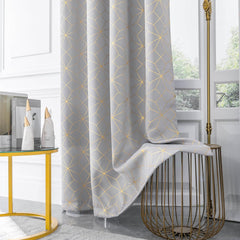 100% Blackout Curtains for Bedroom Living Room Moroccan Gold Patterned Drapes Thermal Insulated