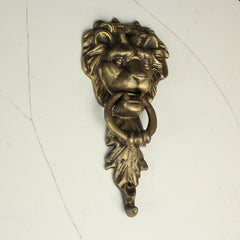 10 Inch High Bronze Finish Cast Iron Lion Head Vintage Style Door Knocker - Easy to Install