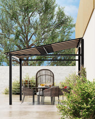 10' x 12' Lean-to Gazebo, Wall-Mounted Hardtop Gazebo, Polycarbonate Roof, Aluminum Frame, Ideal and Parties